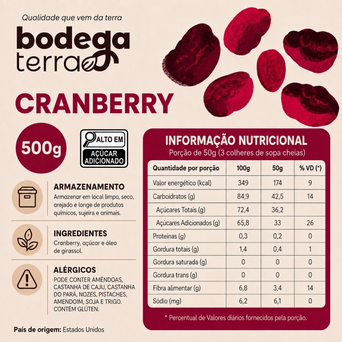 Cranberry Desidratada