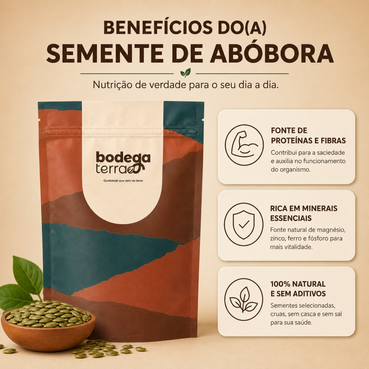 Semente de Abóbora Sem Casca e Sem Sal