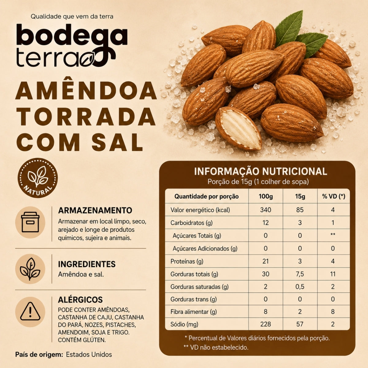 Amêndoa Torrada com Sal