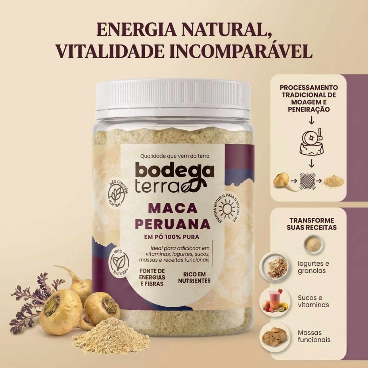 Maca Peruana em Pó Natural