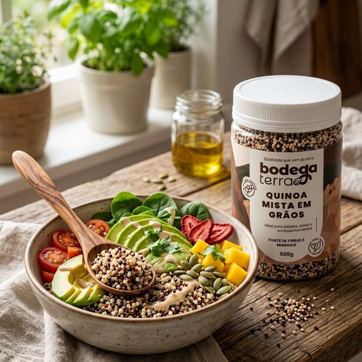 Mix de Quinoa em Grãos Branca, Preta e Vermelha Orgânica